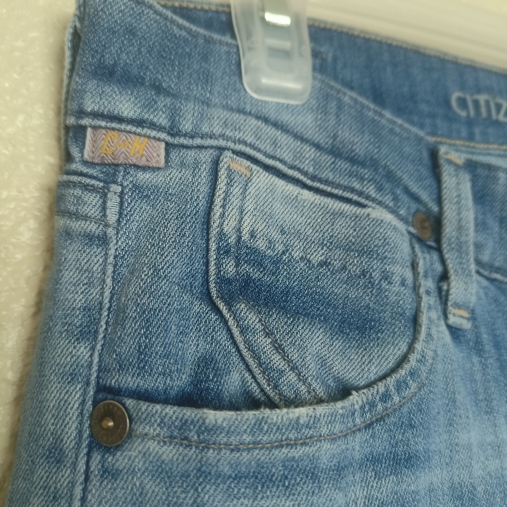 Citizens of Humanity By Jerome Dahan Straight Leg Cuffed Jean Size 27 Light Wash - Picture 8 of 14